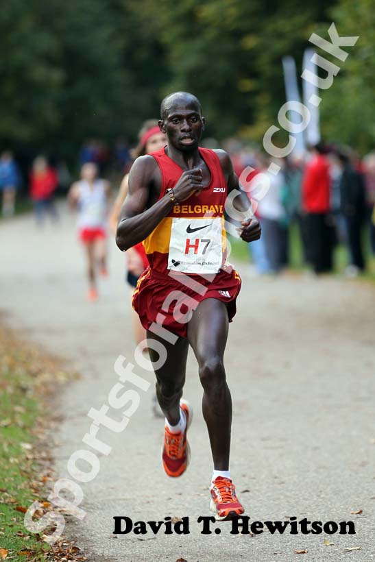 Belgrave Harriers' Paskar Owor finishing 3rd in the mens ERRA National Road Relays.